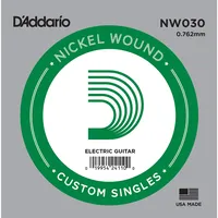 D'Addario NW030 Nickel-Einzelsaite für Gitarren 0,076 cm (0,030 Zoll)