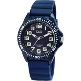 Q&Q Herrenuhr mit Silikonarmband, 10 bar, blau