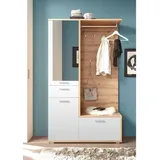 HBZ Kompaktgarderobe Entra 117 x 198 x 38 cm Weiß/Eiche