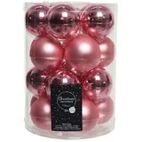 Kaemingk Weihnachtskugeln Glas 6cm x 20 Stück Christbaumkugeln matt glänzend pink rosa