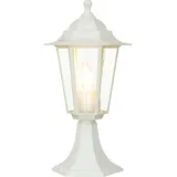 Licht-Erlebnisse Sockelleuchte Aluminium, Glas 40 cm hoch E27 1 Stück Weiß
