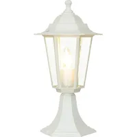 Licht-Erlebnisse Sockelleuchte Aluminium, Glas 40 cm hoch E27 1 Stück Weiß