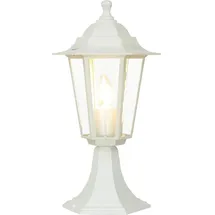 Licht-Erlebnisse Sockelleuchte Aluminium, Glas 40 cm hoch E27 1 Stück Weiß