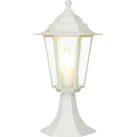Licht-Erlebnisse Sockelleuchte Aluminium, Glas 40 cm hoch E27 1 Stück Weiß