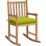 vidaXL Schaukelstuhl mit Kissen Polyester 66 x 106 x 66 cm Braun/Hellgrün