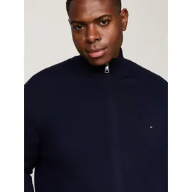 Tommy Hilfiger Big & Tall Cardigan "BT-PIMA ORG CTN CASHMERE ZTHRU-B", Herren, Gr. XXL, blau (desert sky), Strick, Obermaterial: 95% Baumwolle, 5% Kaschmir, TOMMY HILFIGER BIG & TALL, regular fit, Rippbündchen, Strickjacken