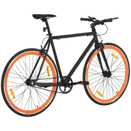 vidaXL Fahrrad mit Festem Gang Schwarz und Orange 700c 51 cm