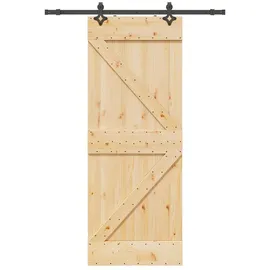 vidaXL Narvik rechts 80 x 210 cm Natürlich/Schwarz