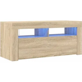 vidaXL TV-Schrank mit LED-Leuchten 90x35x40 cm Braun Holz