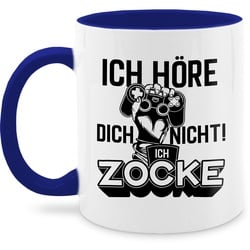 Shirtracer Tasse Ich höre dich nicht ich zocke – Fun Gamer Geschenk Nerd Zocker Geschen, Keramik, Kaffeetasse Hobby Geschenk blau