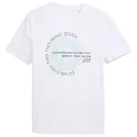 Tom Tailor Denim Herren 1043491 Basic T-Shirt mit Logo-Print,