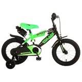 LeNoSa Kinderfahrrad 14 Zoll Jungenfahrrad • schwarz Neon gelb • Alter 3,5 - 5 Jahre grün