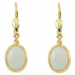 Adelia ́s Paar Ohrhänger 585 Gold Ohrringe Ohrhänger mit Opal, mit Opal Goldschmuck für Damen blau