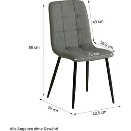 Homestyle4u Essgruppe mit 4 Stühlen 5 tlg Esstisch rund 110 cm Set Sitzgruppe Küchentisch Esszimmer Esszimmergruppe - Grau