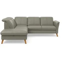 Ecksofa SIT & MORE "Romero L-Form", grau, B:250cm H:91cm T:220cm, 100% Polyester, Sofas, wahlweise mit oder ohne TV-Funktion, Bettfunktion, Bettkasten