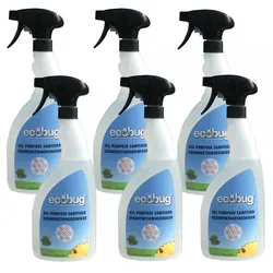 6x 750ml Ecobug Desinfektionsreiniger Oberflächenreiniger ökologisch umweltfr...