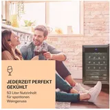 Klarstein Weinkühlschrank Ultimo 20 Uno, für 20 Standardflaschen á 0,75l,Wein Flaschenkühlschrank Weintemperierschrank Weinschrank Kühlschrank schwarz 43 cm x 63 cm x 50 cm
