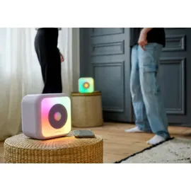 Bigben Interactive Bigben Bluetooth portabler Lautsprecher Party Karaoke Disco Licht peach AU389159 - Rosa
