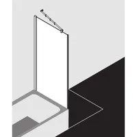 Kermi Filia XP Seitenwand FXTVD09016VUK 90 x 160 cm, silber hochglanz, ESG Opaco, verkürzt neben Badewanne