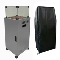 APANA Heizstrahler Gasheizstrahler Terrasse Terrassenfeuer Heizpilz 8kW mit Rollen,Farbe:anthrazit