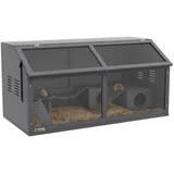 PawHut Hamsterkäfig 100cm Nagerhaus, Kleintierstall, mit Hängebrücke Leitern,