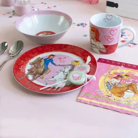 Geda Labels Kindergeschirr Bibi & Tina 3-teilig Porzellan, - rot,