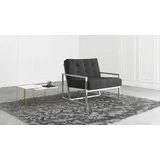 s-style möbel Loungesessel 84 x 81 x 89 cm Schwarz/Silber mit Polyetherschaumkern