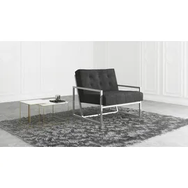 s-style möbel Loungesessel 84 x 81 x 89 cm Schwarz/Silber mit Polyetherschaumkern