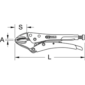 KS Tools Gripzange mit Easy-Release, gerade Backen,40mm,L=175mm