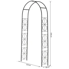 Outsunny Torbogen 114 x 30 x 230 cm Schwarz