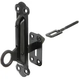 GAH Alberts Alberts Fensterladen-Feststeller, mit Platte, H: 150 B: 48|37, schwarz Kunststoff beschichtet
