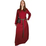 Vehi Mercatus Klassisches Mittelalter Kleid Amalie - Baumwolle- Blau, Rot, Grün, Schwarz, Natur Braun- Mittelalter, LARP, Reenactment (DE/NL/SE/PL, Alphanumerisch, XL, Regular, Regular, Rot) - XL