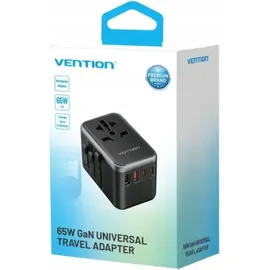 Vention Wandladegerät Vention FJFB0 Universal GaN 2x USB-C 2x USB Schwarz