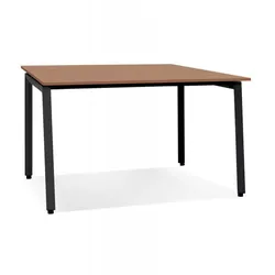 Besprechungstisch Amadeus Square Holz Walnuss Metall | Konferenztisch für Meetings Bürogespräche | Modern Elegant | 160x160x74,5 cm | Kadima Design