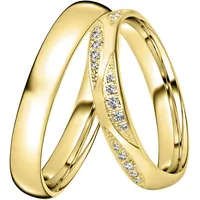 Trauring DOOSTI "Schmuck Geschenk Silber 925 Trauring Ehering Partnerring LIEBE" Gr. 56, gold (gelbgoldfarben), Fingerringe, Damen, 56,mit Zirkonia, Silber 925 (Sterlingsilber), 3mm, Trauring, wahlweise mit oder ohne Zirkonia