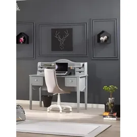 xl moebel gmbh Weiße Holzschreibtisch im minimalistischen Design für Büro - Grau