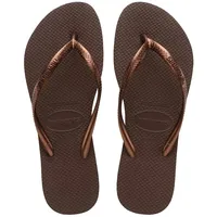 Havaianas Damen Slim Flip Flop, Dark Brown Metal Acoused, 36 EU (EU 37/38) - 37/38 EU