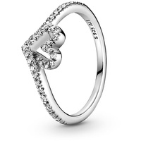 PANDORA Silber Damenring Sparkling Wishbone Heart 199302C01