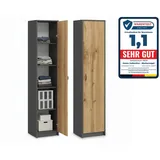 home collective Bücherregal Kleiderschrank 40 x 35 x 180 cm Anthrazit/Eiche