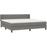 vidaXL Boxspringbett mit Matratze Dunkelgrau 200x200 cm Stoff