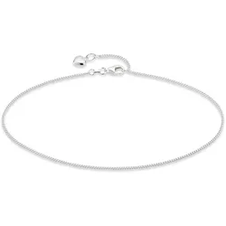 Fußkette BRUNO BANANI "Schmuck Geschenk Silber 925 Körperschmuck Panzerkette Herz", silber (silberfarben), Fußkettchen, Silber 925 (Sterlingsilber), Made in Germany