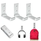 Favengo 3 Stück Wandhaken Faltbare Wandhalterung Kopfhörer Klapphaken Garderobe Kleiderhaken Silber Garderobenhaken Klappbar Mantelhaken Unsichtbar Hut Kleider Aufhänger für Küche Bad Wand (white)