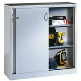 CP Stahlschrank mit Schiebetüren 120 x 120 cm grau, 120x120x50 cm