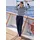 H.I.S. Kapuzensweatshirt Marine/Ecru-Gestreift 44/46