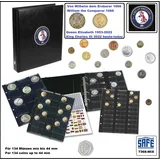 MÜNZALBUM Großbritannien England Premium MIX 4 Münzhüllen 134 Münzen bis 44mm