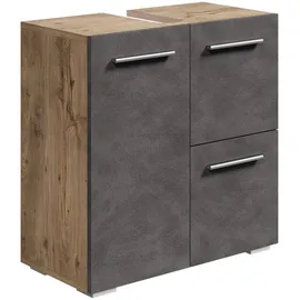 Badplaats Waschbeckenunterschrank Mars 60 x 60 cm Kastanien Eiche / Grau