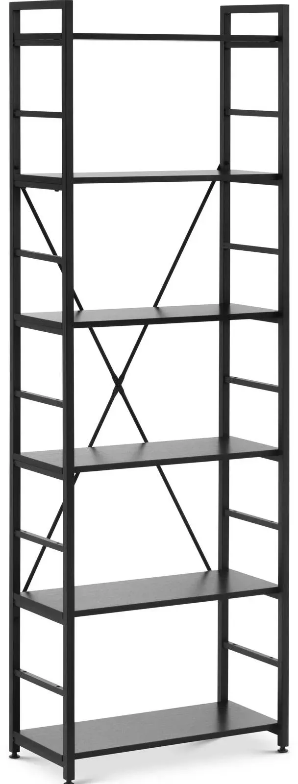 Fromm & Starck Bücherregal - 28 x 60 x 182 cm - 150 kg - schwarz