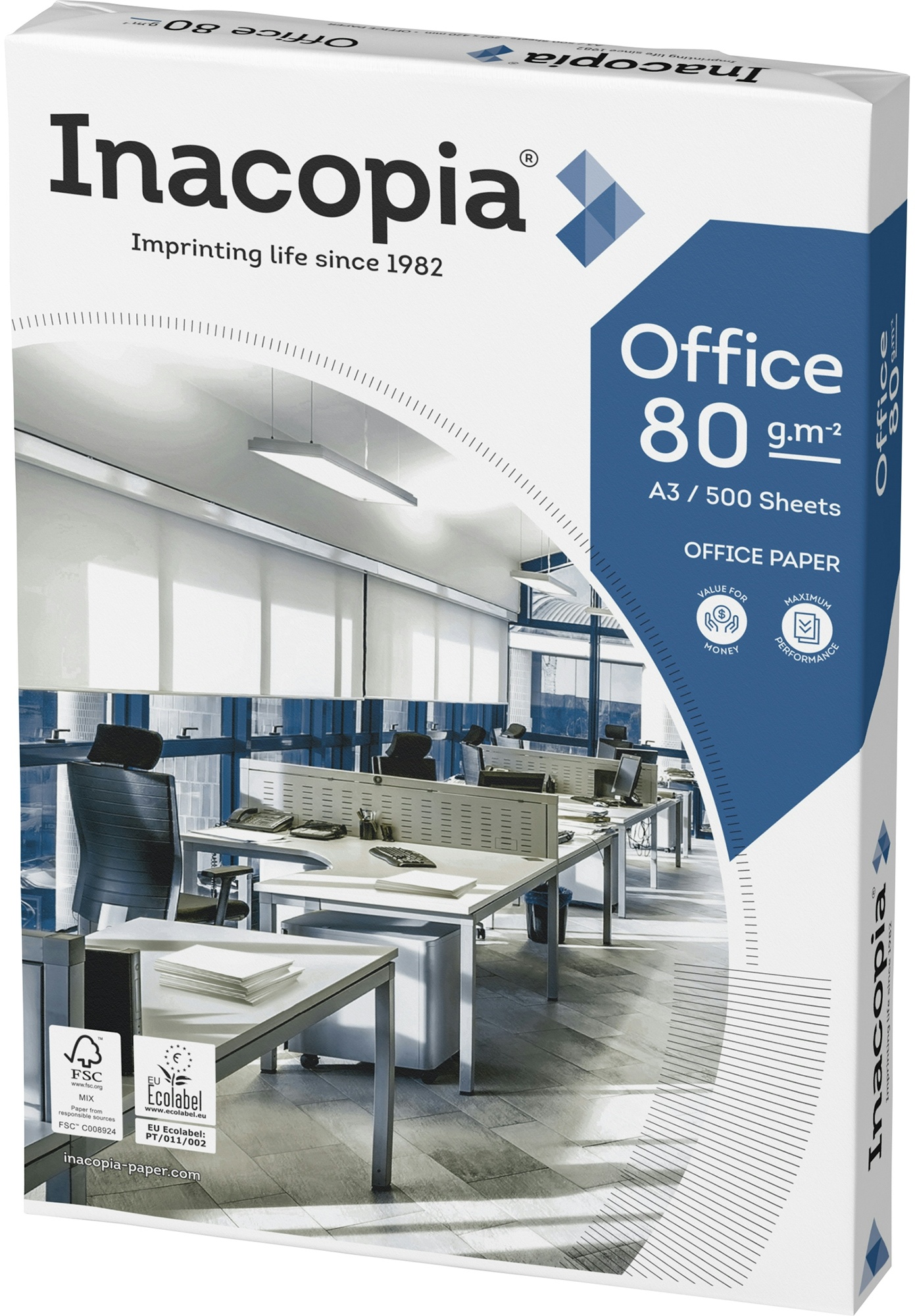 Inacopia Kopierpapier office 020808010561 A3 80g 500 Bl./Pack.
