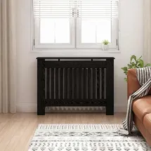 vidaXL Heizkörperabdeckung Schwarz Eichen-Optik 112 x 19 x 81,5 cm
