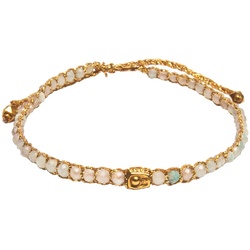 Samapura Aquamarin Armband | Gold Faden Armbänder & Armreife   Damen 